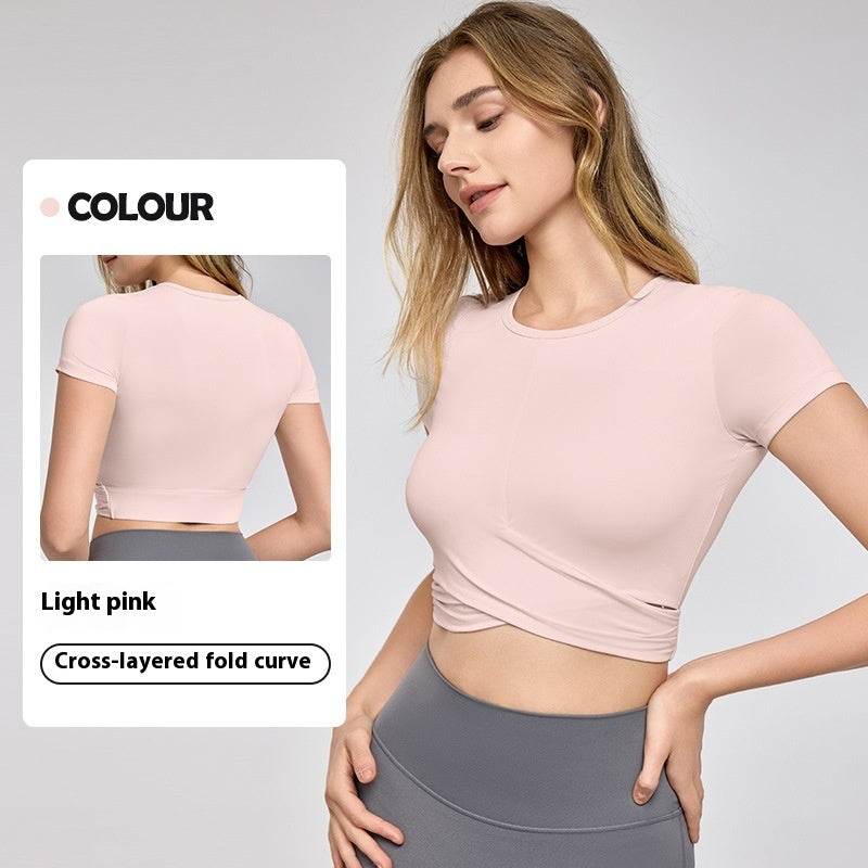 Fashion Short Sleeve Crop Workout Top for Women Yoga Crop Top - EX-STOCK Canada