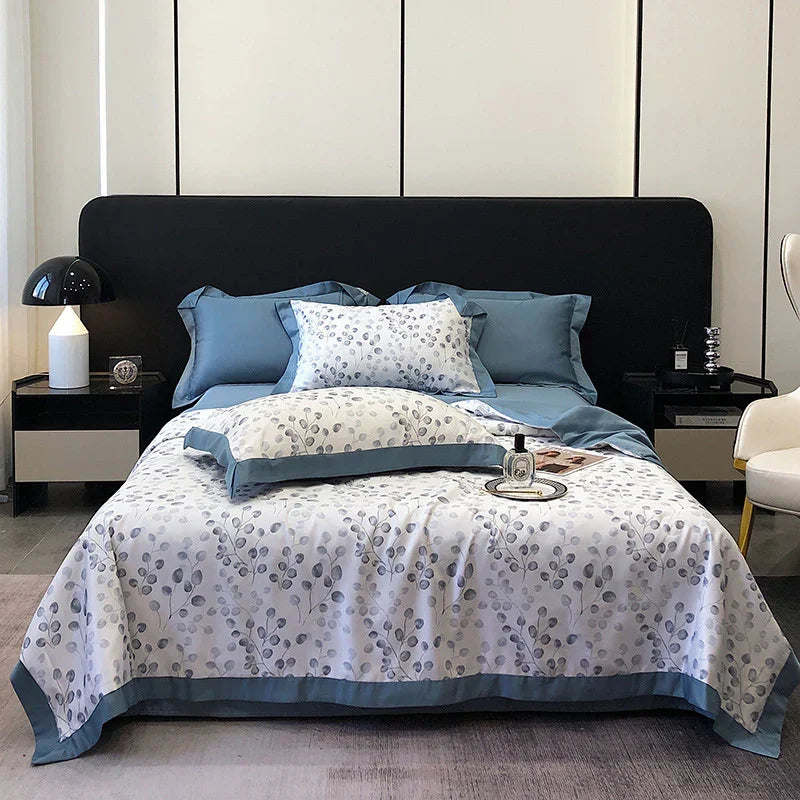 Trapunta estiva in Tencel, set di quattro pezzi in seta lavataEX-STOCK Canada