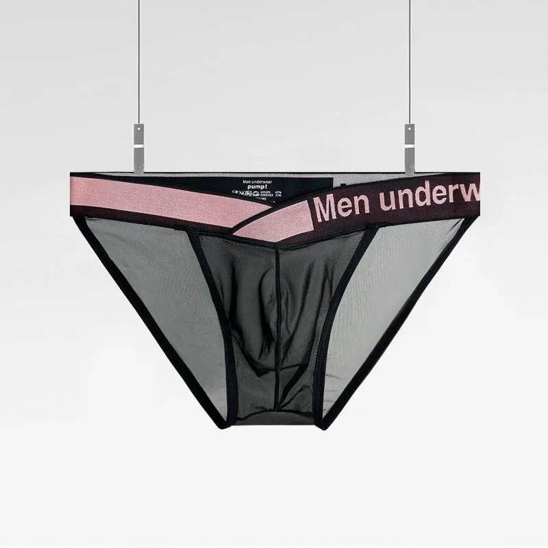 Men's Thin Ice Silk Transparent High Fork Briefs - EX-STOCK Canada