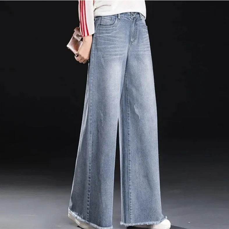 Raw Hem Wide Legs Baggy Jeans Pant For Women Baggy Straight Trousers - EX-STOCK Canada