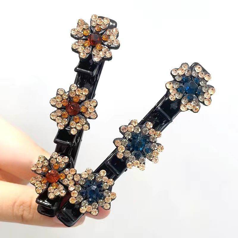 Girls Floral Rhinestone Bling Hair clip Hair Accessories - EX-STOCK Canada
