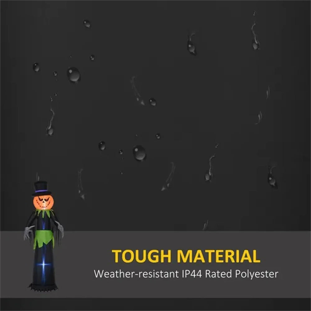 8ft Halloween Inflatable Pumpkin Head Ghost In A Hat, Outdoor Blow-Up Decoration With LED Lights For Yard Display EX-STOCK Canada