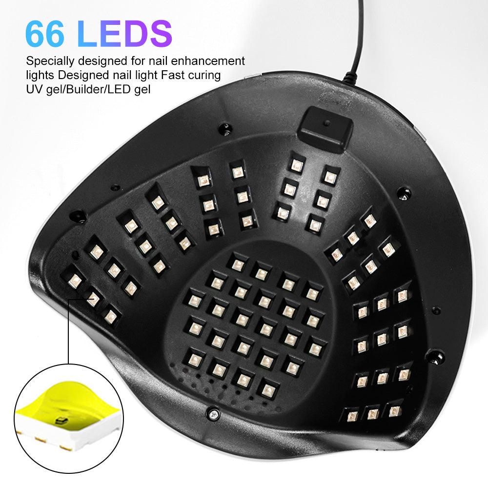 مصباح أظافر LED بالأشعة فوق البنفسجية، مجفف أظافر لطلاء الجل، مصباح معالجة بثلاث مؤقتات احترافي للأظافر، 66 قطعة من خرز الأشعة فوق البنفسجية ومستشعر تلقائيEX-STOCK Canada