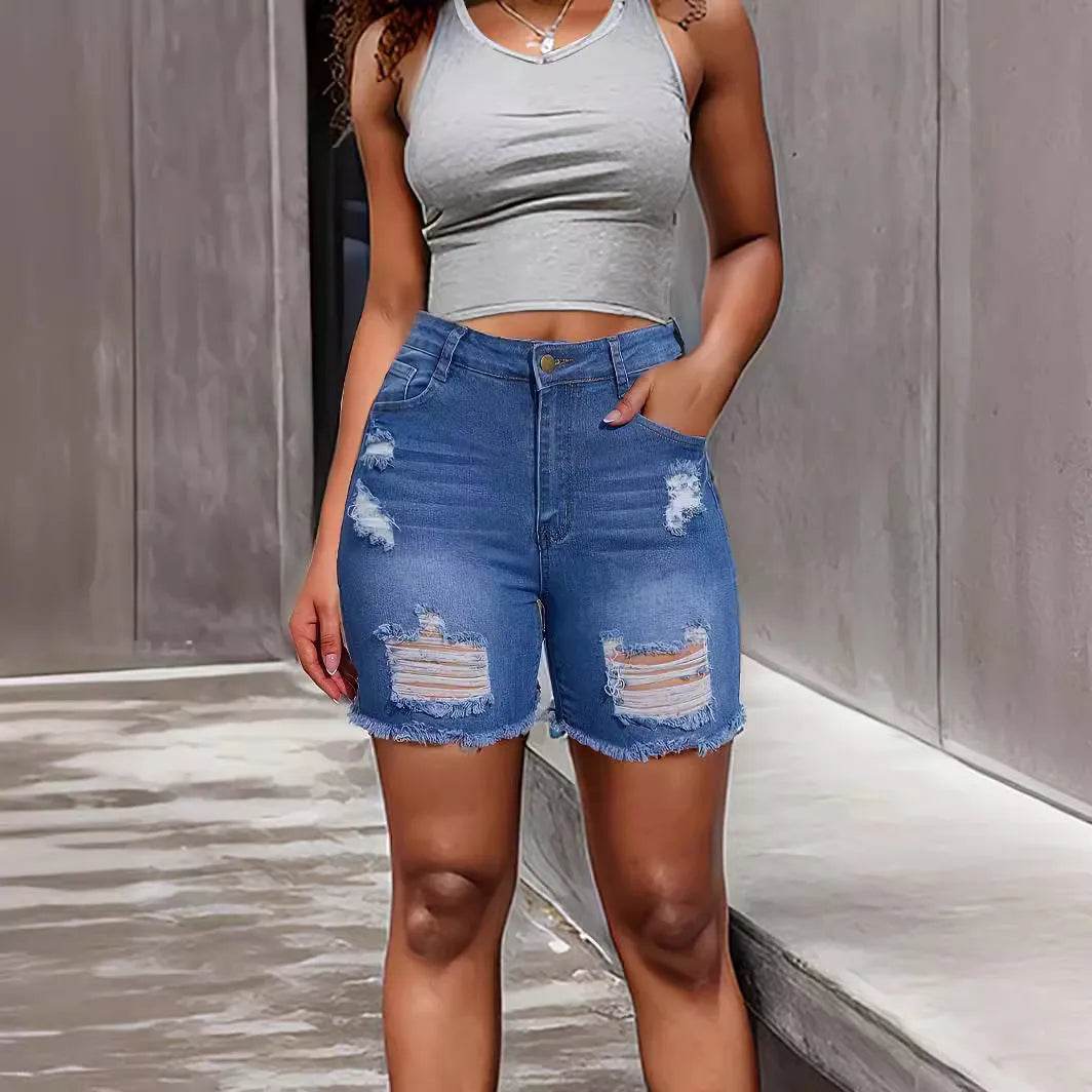 Denim With Hole Shorts For Women - EX-STOCK Canada
