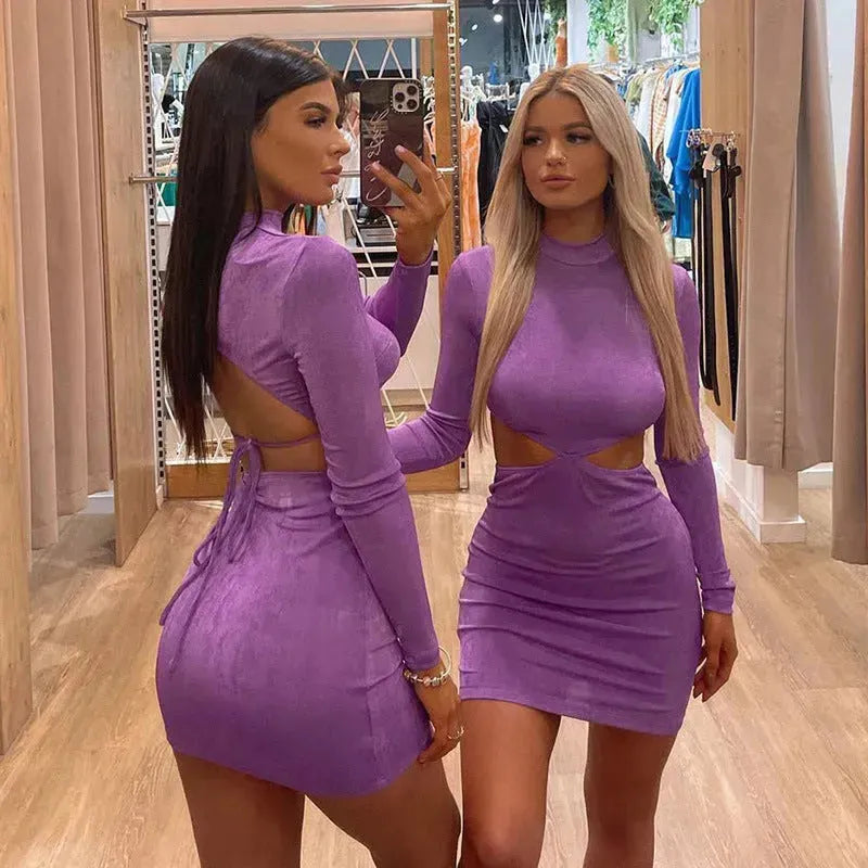 Sexy Backless Bandage Women Mini Dress Summer New Hollow Out Skinny Dresses - EX-STOCK Canada