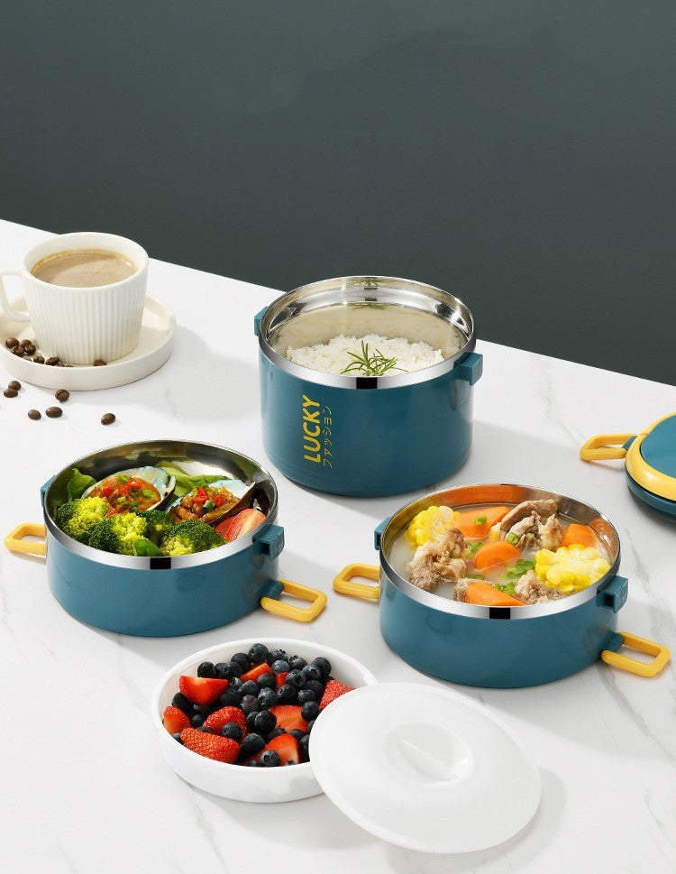 Stainless Steel Microwave Oven Sealed Insulated Lunch Box With Lid EX-STOCK