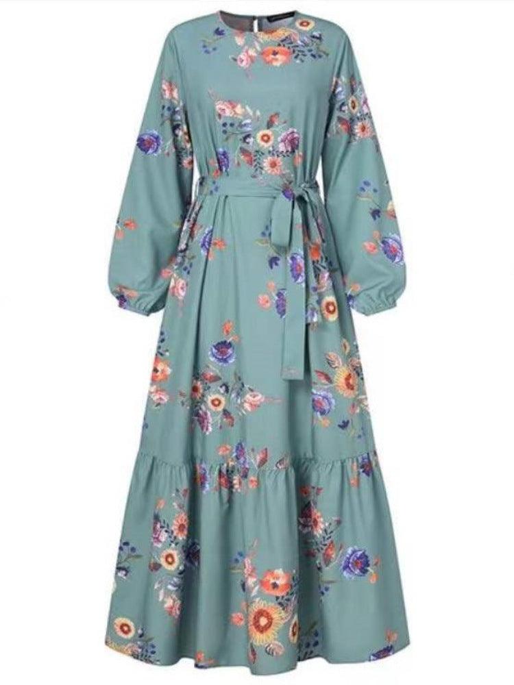 Turkish Muslim Women's Long Sleeve Printed Robe - EX-STOCK Canada
