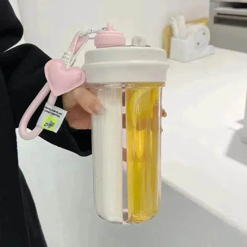 Double Drink Sub-bin Tumbler Creative Straw Cup - EX-STOCK Canada