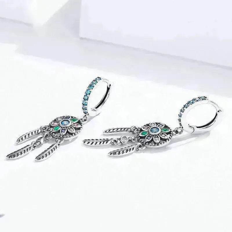 Dream Catcher Dangle Drop Butterfly Chandelier Earrings - EX-STOCK Canada