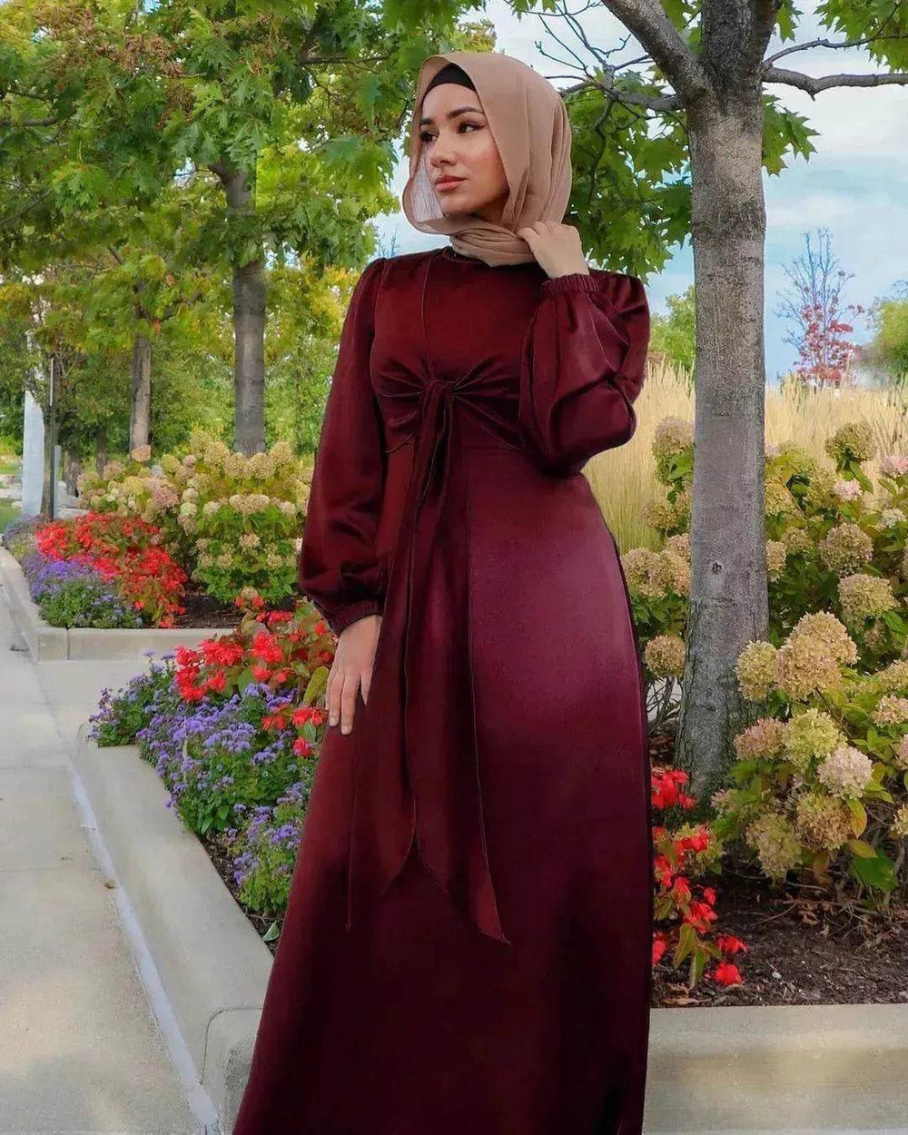 Dubai Middle East Kaftan Abaya Turkey Satin Dress. - EX-STOCK Canada