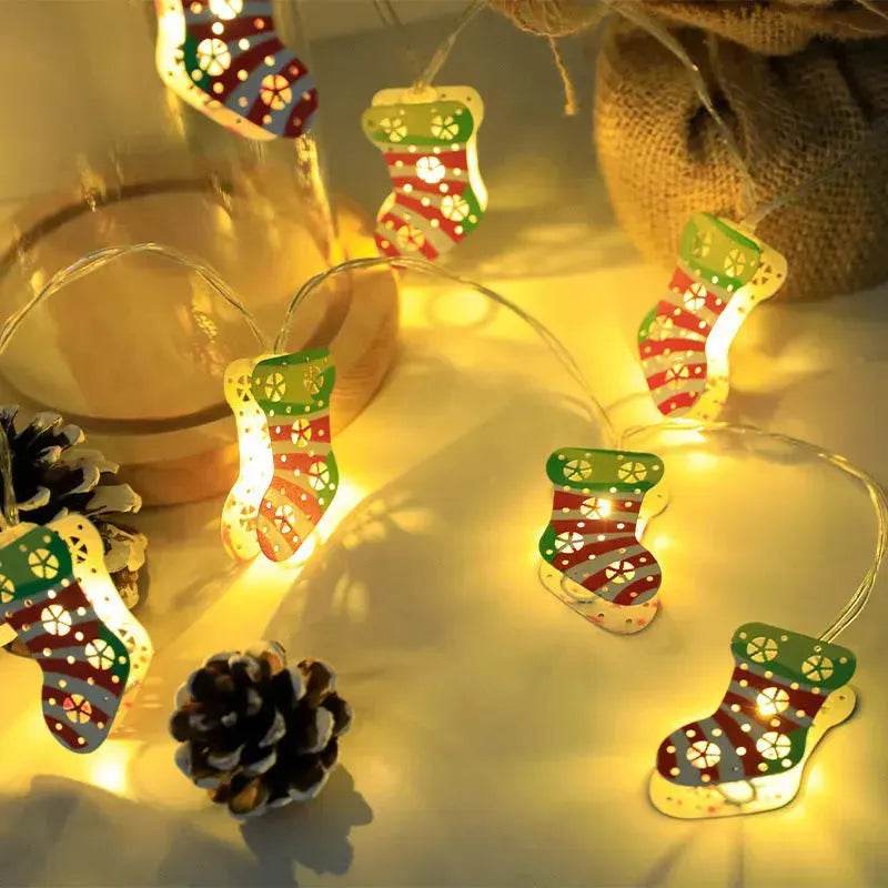 Christmas LED Light String Santa Claus Elk Snowman Xmas Ornament String Light Christmas Decorations New Year Navidad Gift - EX-STOCK Canada