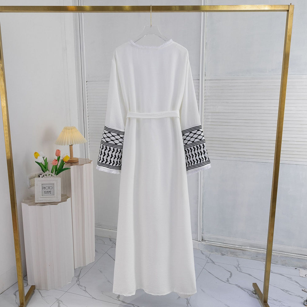 Elegant Cardigan Embroidered Muslim Dress Women's Robe - EX-STOCK Canada