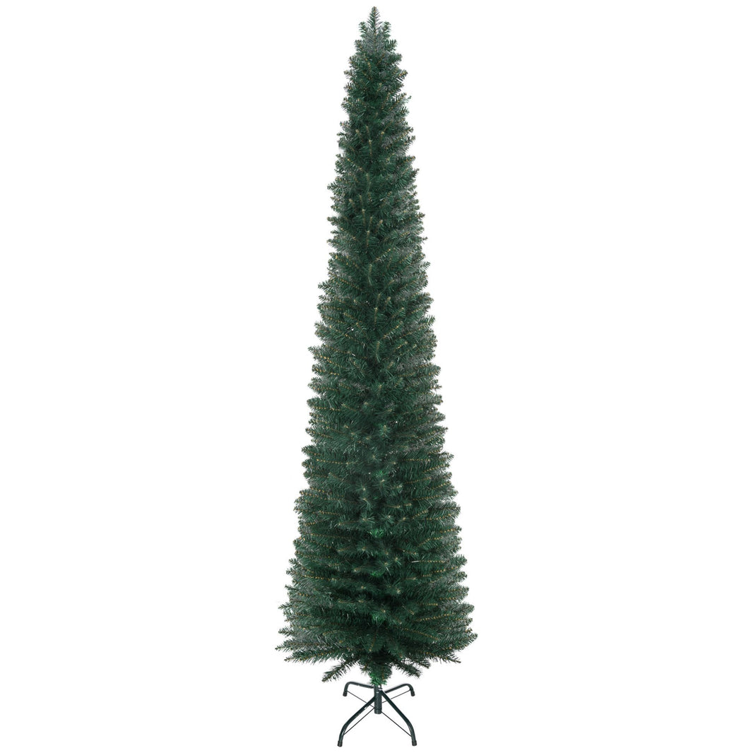 7FT Artificial Christmas Tree Xmas Pencil Tree Holiday Home Indoor Decoration With Foldable Black Stand For Party, Green EX-STOCK Canada