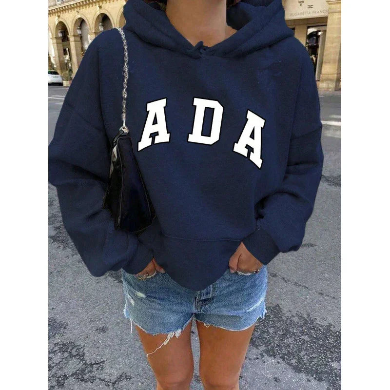 Casual And Versatile Letter Loose Hoodie With Fleece Lining For Women EX-STOCK Canada
