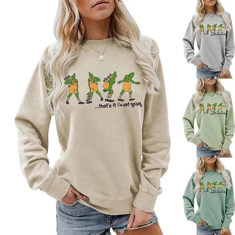 Women's Christmas Printed Long Sleeved Pullover Sweatshirt - EX-STOCK Canada
