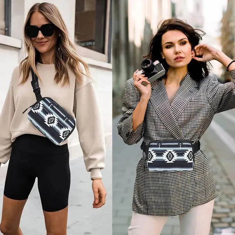New Bohemian Print Waist Bag With Adjustable Shoulder Strap Fashion Casual Outdoor Running Crossbody Waist Bag For Women - EX-STOCK Canada