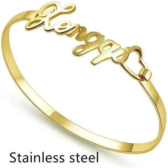 Customized Name Bracelet Personalized Custom Bangles Stainless Steel Jewelry - EX-STOCK Canada