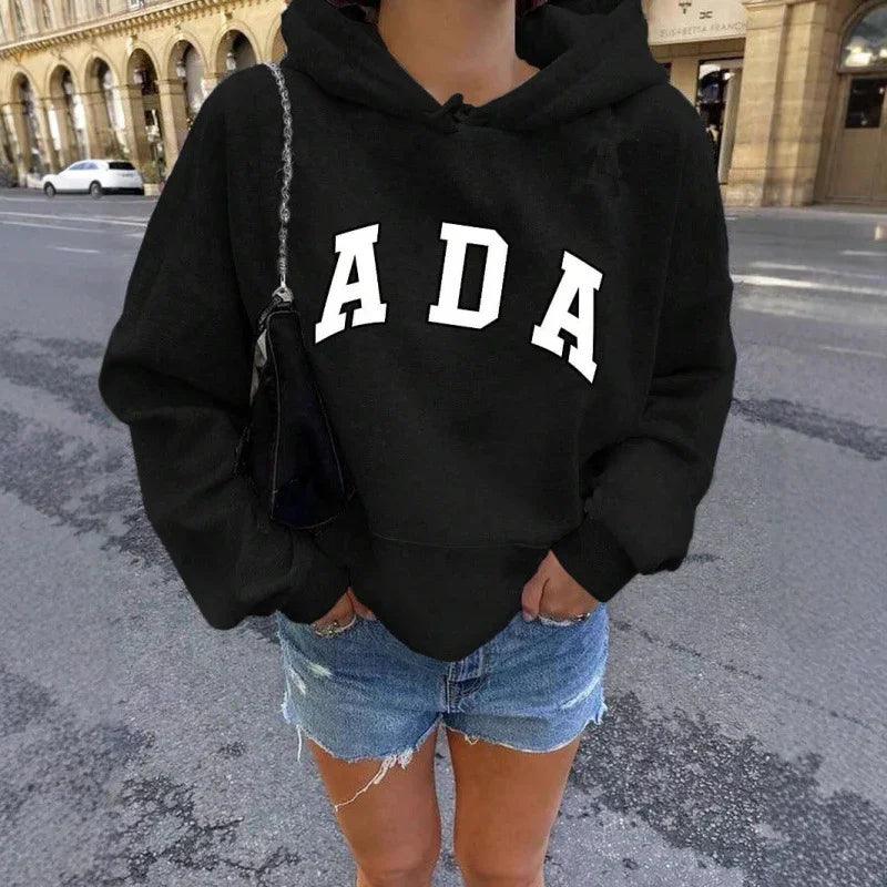 Casual And Versatile Letter Loose Hoodie With Fleece Lining For Women EX-STOCK Canada