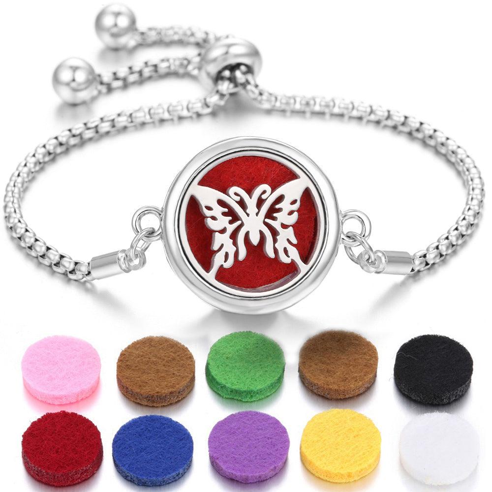 Bracelet d'aromathérapie kaléidoscope 2024 Nouveau Parfum Diffuseur d'huile essentielle Médaillon Bracelet Charms Bijoux diffuseur d'arôme pour femmes - EX-STOCK Canada