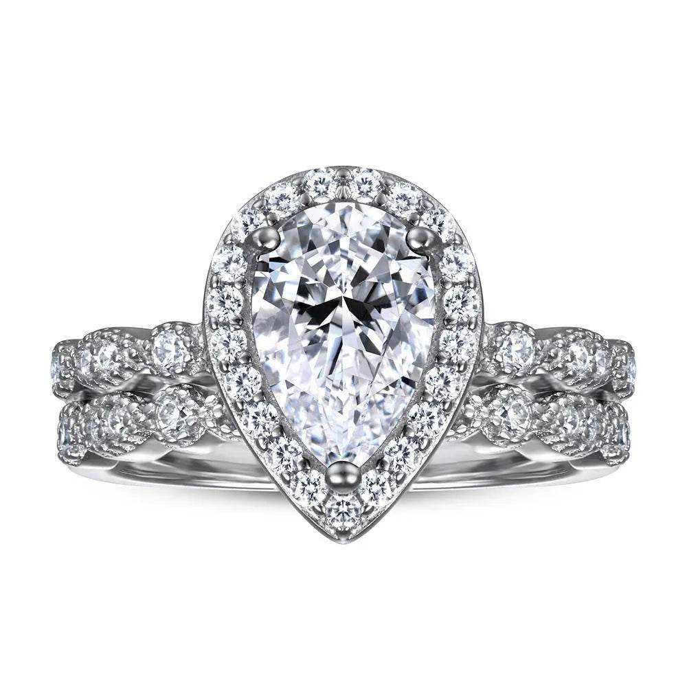 Fashion Ring Set Ladies 925 Sterling Silver Combination Wedding Ring women - EX-STOCK Canada