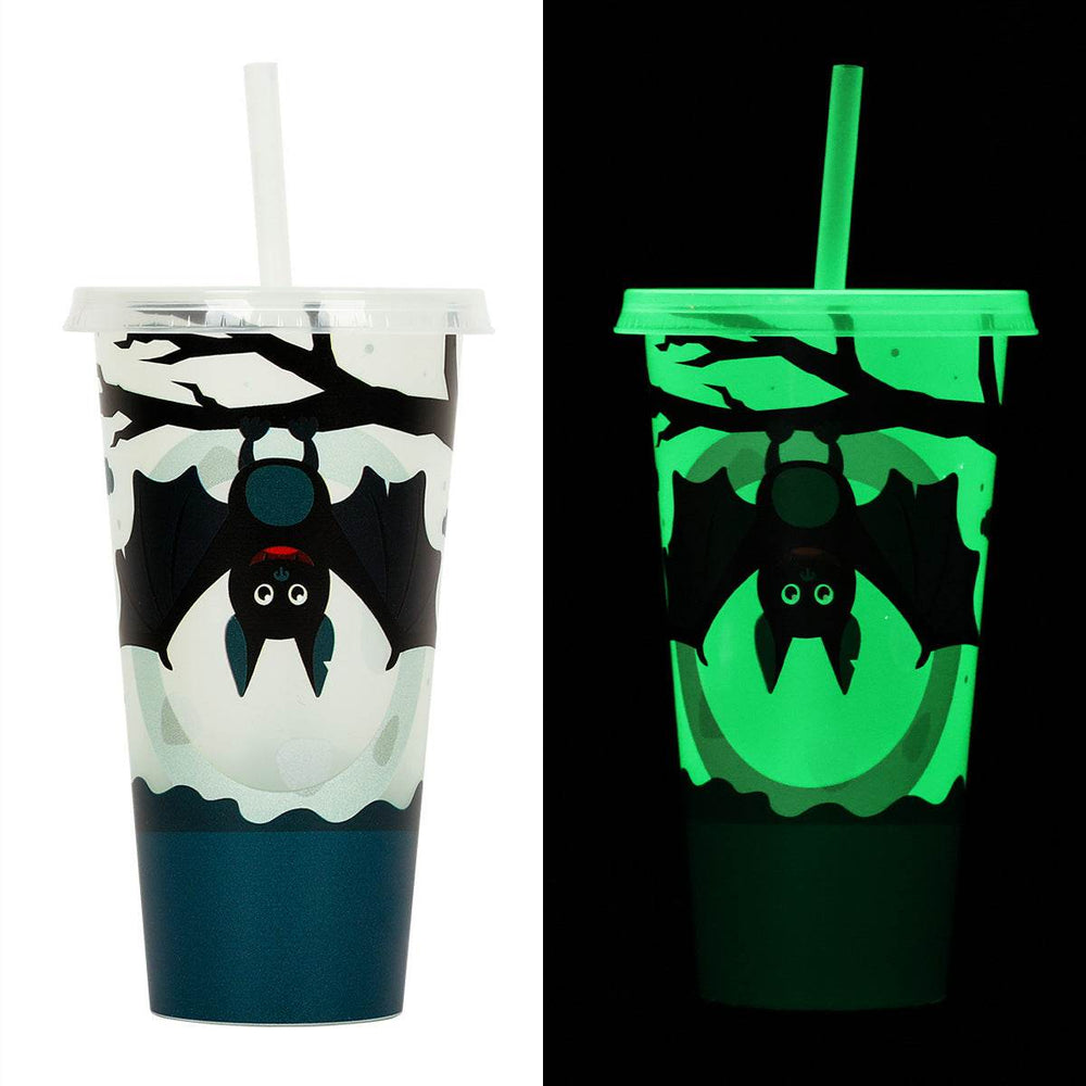 720ml Plastic Sippy Cup Halloween Luminous Straw Cup - EX-STOCK Canada