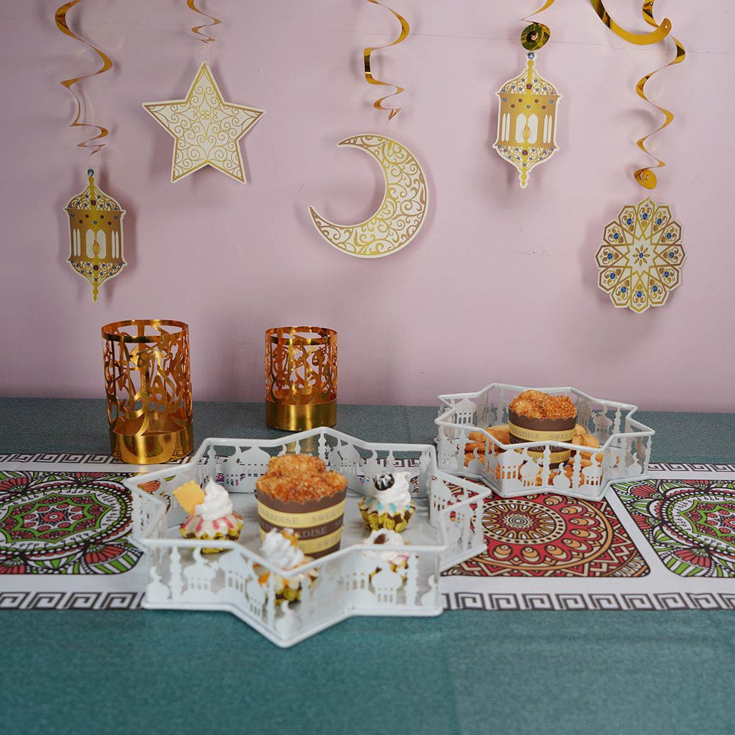 European-style Dessert Table Two-tier Ramadan Iron Castle serving Tray - EX-STOCK Canada