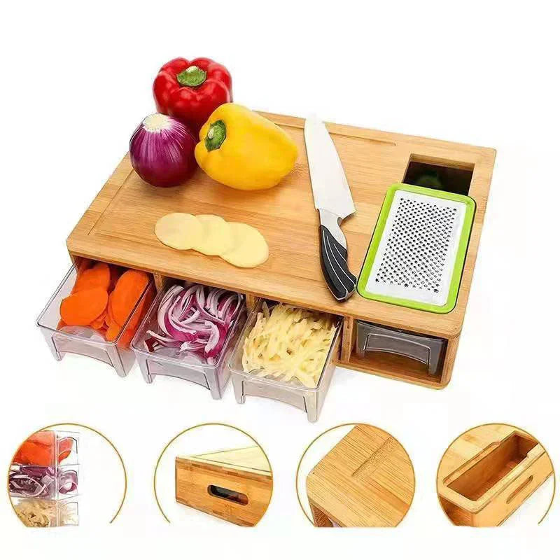 Bamboo Multi-functional Vegetable Cutting Board Cutting Board With Storage Box EX-STOCK Canada