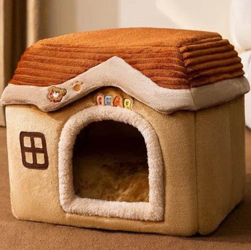 Foldable Dog House Pet Cat Bed Winter Dog Villa Sleep Kennel Removable Nest Warm Enclosed Cave Sofa Pets Supplies - EX-STOCK Canada
