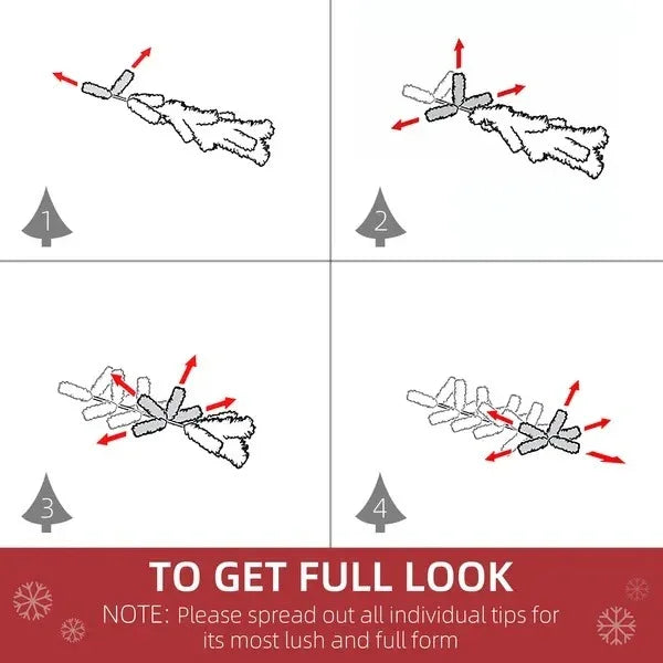 5ft Artificial Snow-Flocked Tree Holiday Home Indoor Christmas Decoration With Metal Feet, Green EX-STOCK Canada