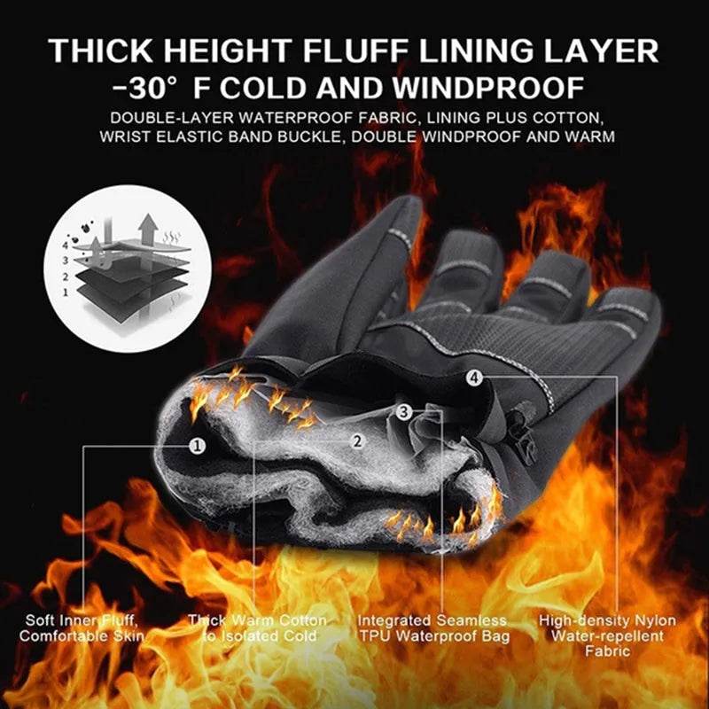 Winter Gloves Touchscreen Non-Slip Unisex Waterproof Windproof Warm Cycling Ski Sports Gloves Women Men - EX-STOCK Canada