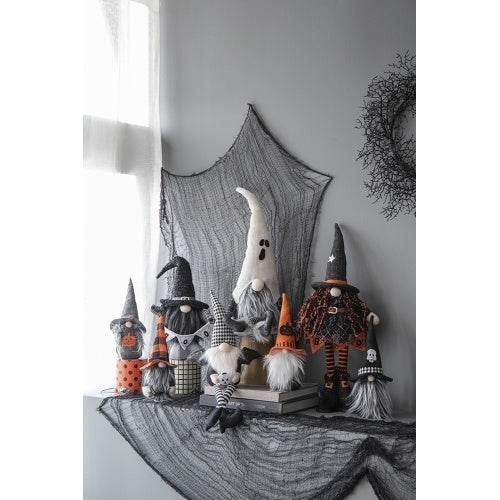 8.3x5x24 Fabric Standing Gnome W Orange Banner Spring Body, For Halloween Decor - EX-STOCK Canada