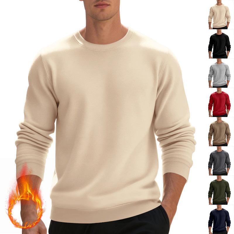 Pull à col rond doublé en polaire pour homme, haut décontracté ampleEX-STOCK Canada