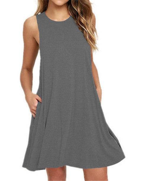 Casual Summer dress Women Pocket Dress Ladies beach mini dress - EX-STOCK Canada