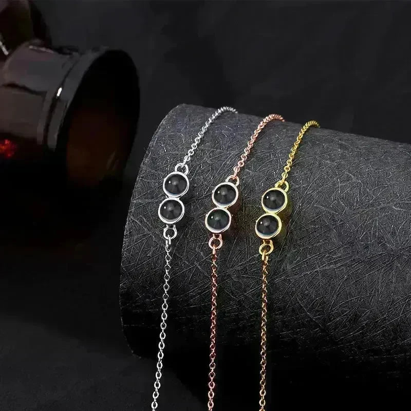 Double Bezel Setting Simple Language Bracelet - EX-STOCK CANADA