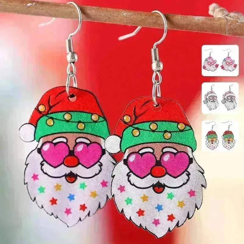 Funny Santa Claus Earrings Christmas Pendant Earrings Gift - EX-STOCK CANADA