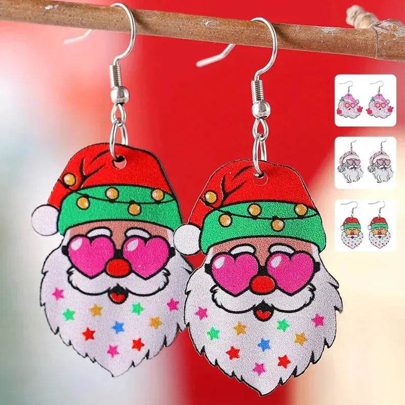 Funny Santa Claus Earrings Christmas Pendant Earrings Gift - EX-STOCK Canada