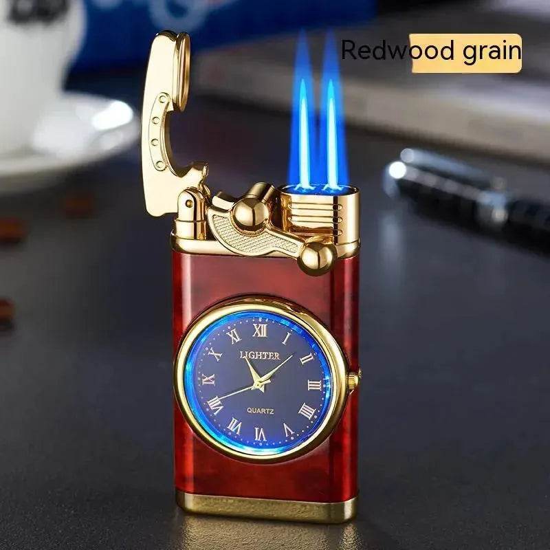 New Lighter With Electric Watch Rocker Arm Automatic Ignition Straight Blue Flame Lighter Creative Real Dial Inflatable Windproof Cigar Lighter Men's Watch Gift - EX-STOCK Canada