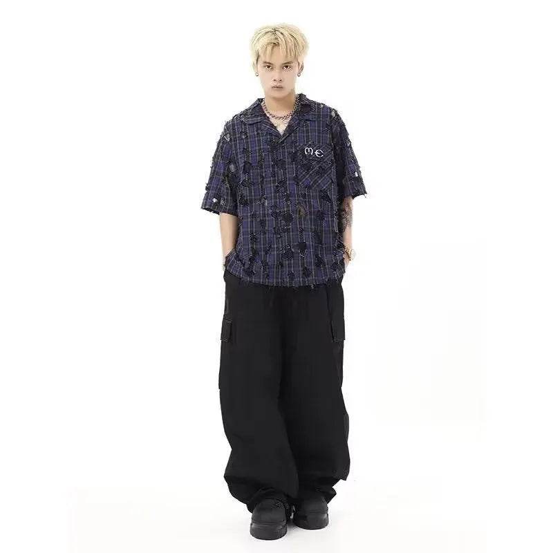 American Vintage Crumpled Multi-pocket Loose Baggy Cargo Pants Men - EX-STOCK Canada