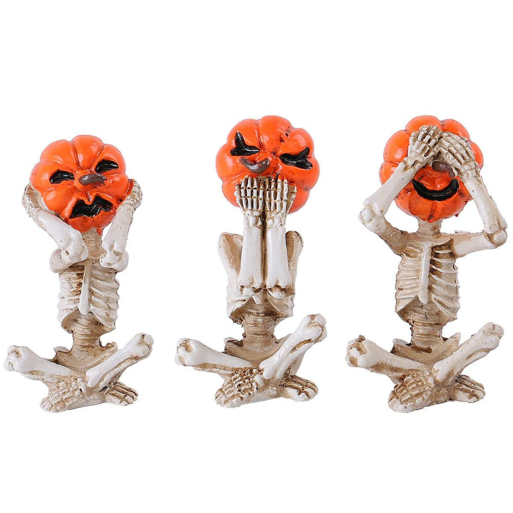 Pumpkin Head Skull Doll Ornaments Home Halloween Layout Props - EX-STOCK Canada