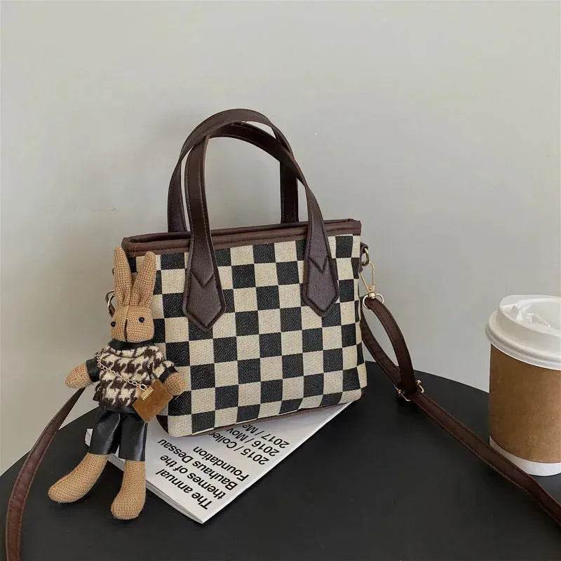 Fashion Houndstooth Shoulder Bags Portable Checkerboard Handbags All-match Messenger Crossbody Bag Women - EX-STOCK Canada