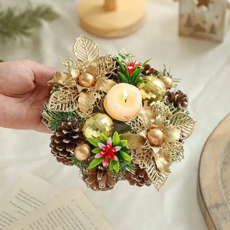 Christmas candle wreath Xmas New Year candle holders decors - EX-STOCK Canada