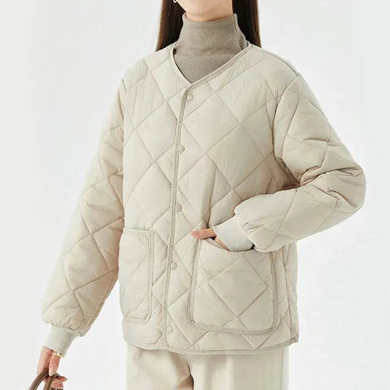 Quilted Padded Coat Winter Jacket With Pockets Lightweight Outerwear For Women's Clothing - EX-STOCK Canada