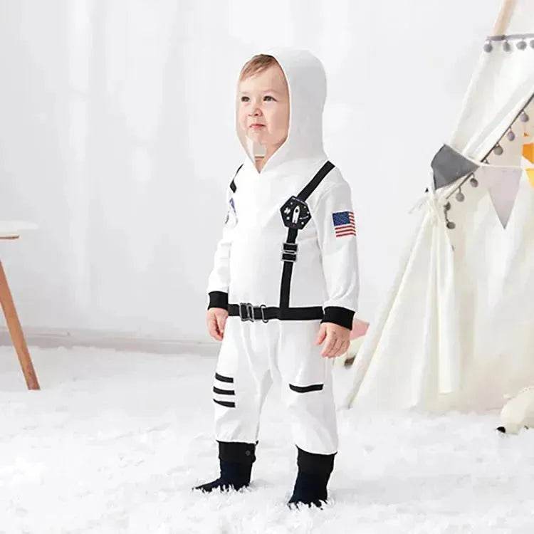 Space Suit Summer Long-sleeved Jumpsuit Holiday Pullover Clothes Baby boy Astronaut costume - EX-STOCK Canada
