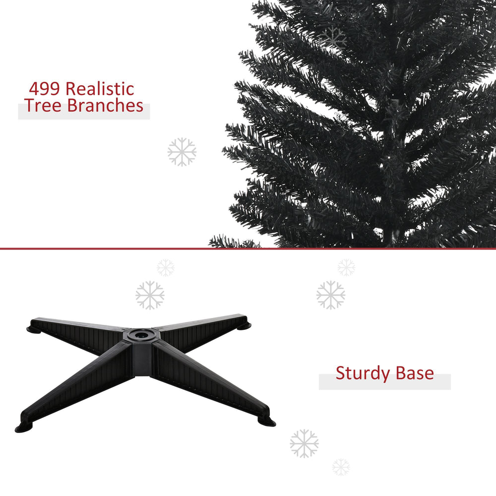 7FT Artificial Christmas Tree, Pencil Christmas Tree With Realistic Branches, Stable Stand, Black EX-STOCK Canada