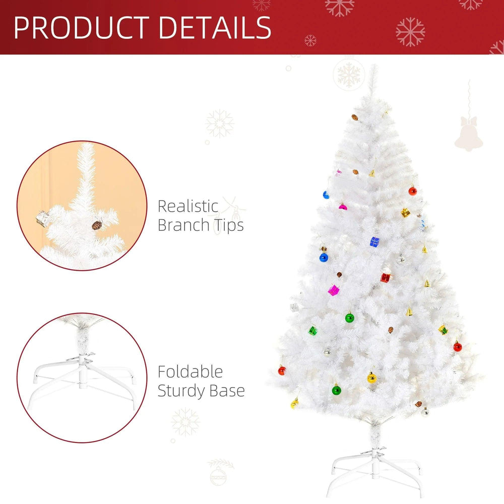 5.9ft Artificial Christmas Tree Xmas Holidays With Ornament White EX-STOCK Canada