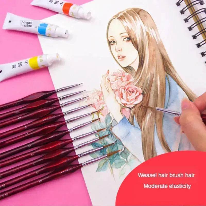 Gouache Oil Painting Watercolor Hand-painted Crochet Pen Paint Brush Miniature and Micro Detail Paint Brush, Triangular Grip Handles Art Brushes For Acrylic Painting - EX-STOCK Canada