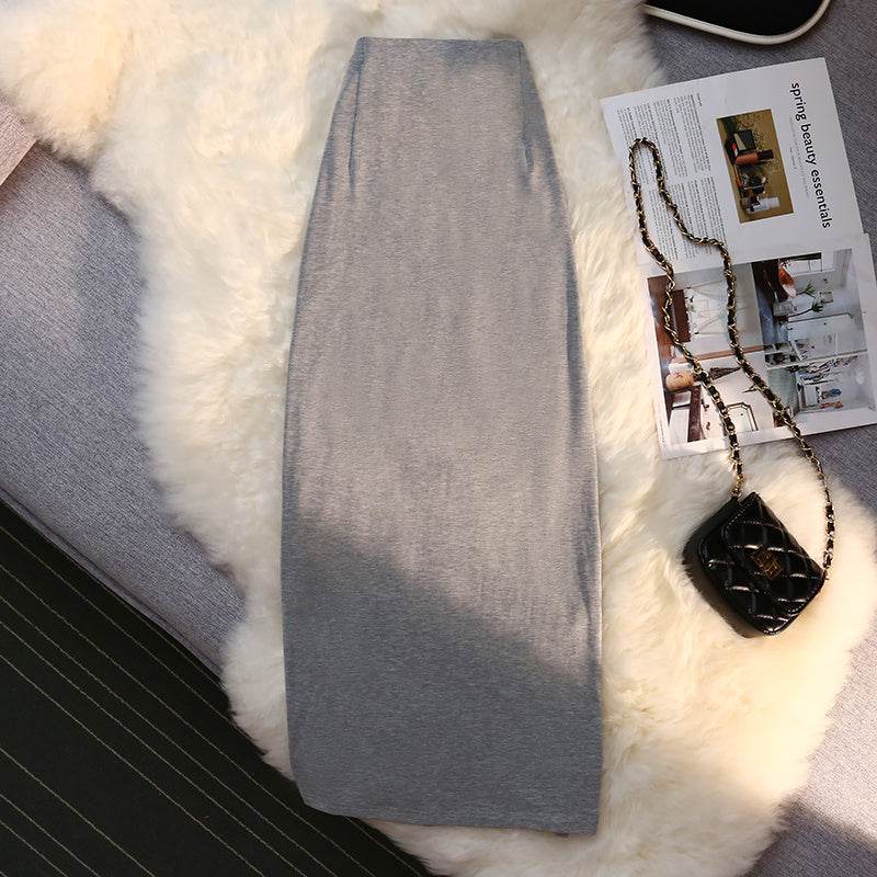 Women's drawstring Side Slit Pleated Hip Midi Skirt - EX-STOCK Canada