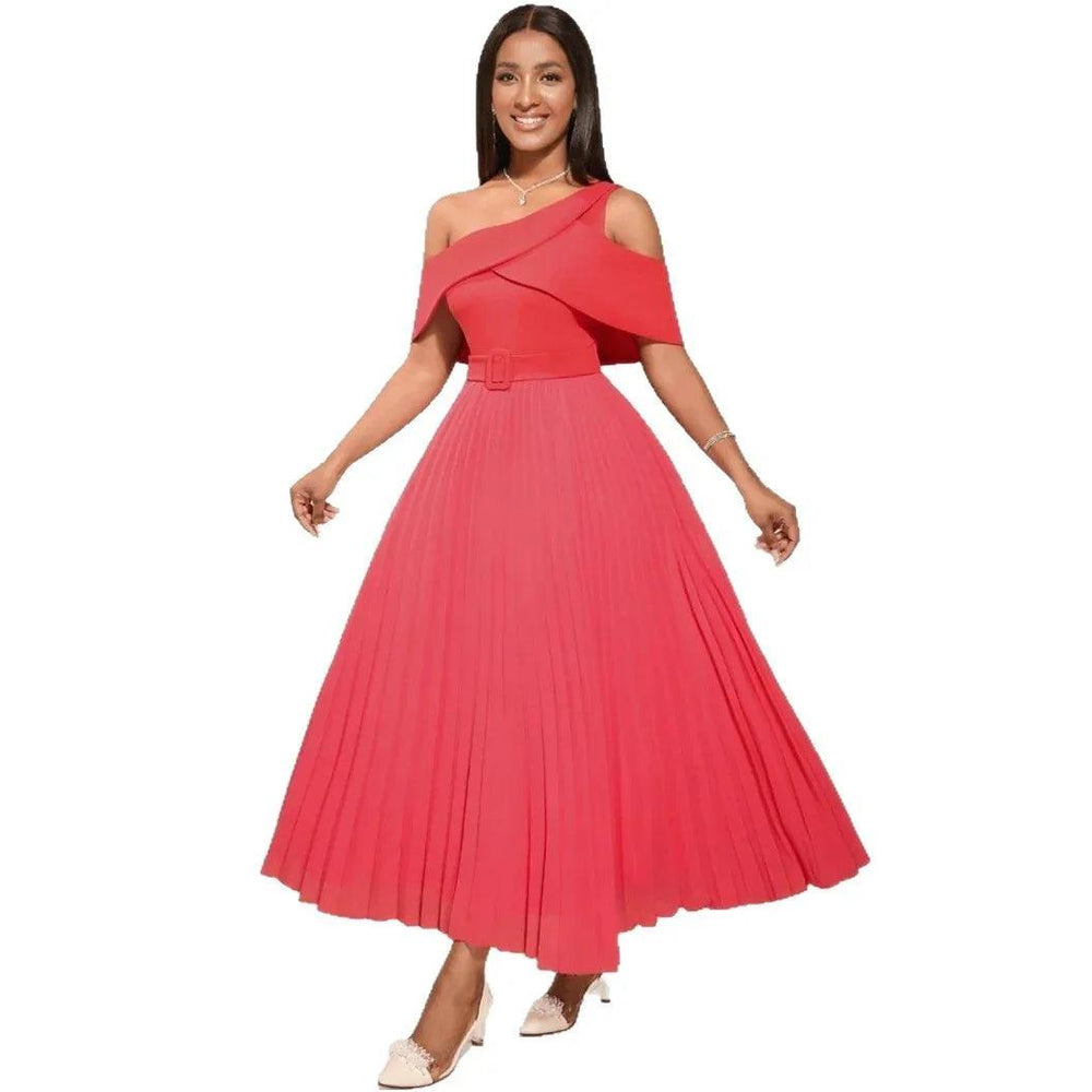 Dinner Party Fashion Slim Fit Temperament Waist-controlled Pleated Dress EX-STOCK Canada