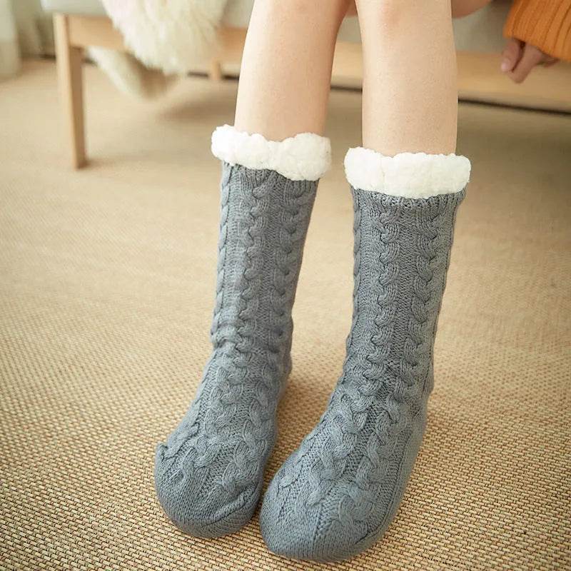 Winter Warm Knitted Plush Floor Socks Home Indoor Non-slip Carpet Socks For Men And Women - EX-STOCK Canada