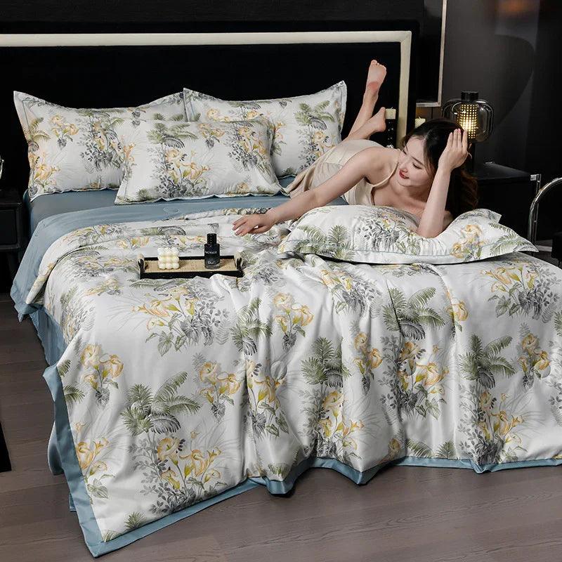 Printed Washed Tencel Summer Cooling Duvet Four-piece Set EX-STOCK Canada